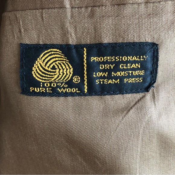 VNTG Levis WOOL Blazer Sport Dress Coat Jacket Two Button Brown Tweed 40R - Picture 10 of 15